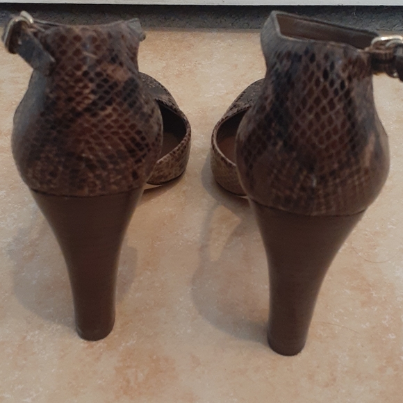Snakeskin Ankle Strap Heels by Banana Republic - Picture 4 of 9